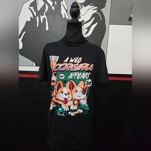 NWOT Hot Topic x Black Matter M "A Wild Corgirus Appears" Tee By Ilustrata